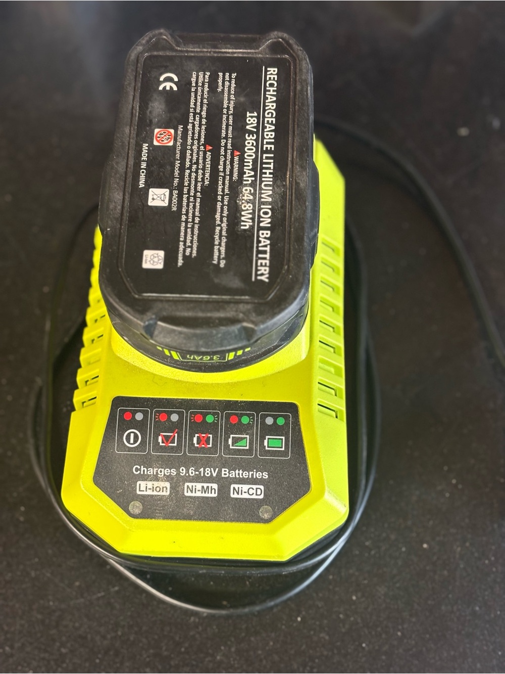 Ryobi P117 dual-chemistry charger